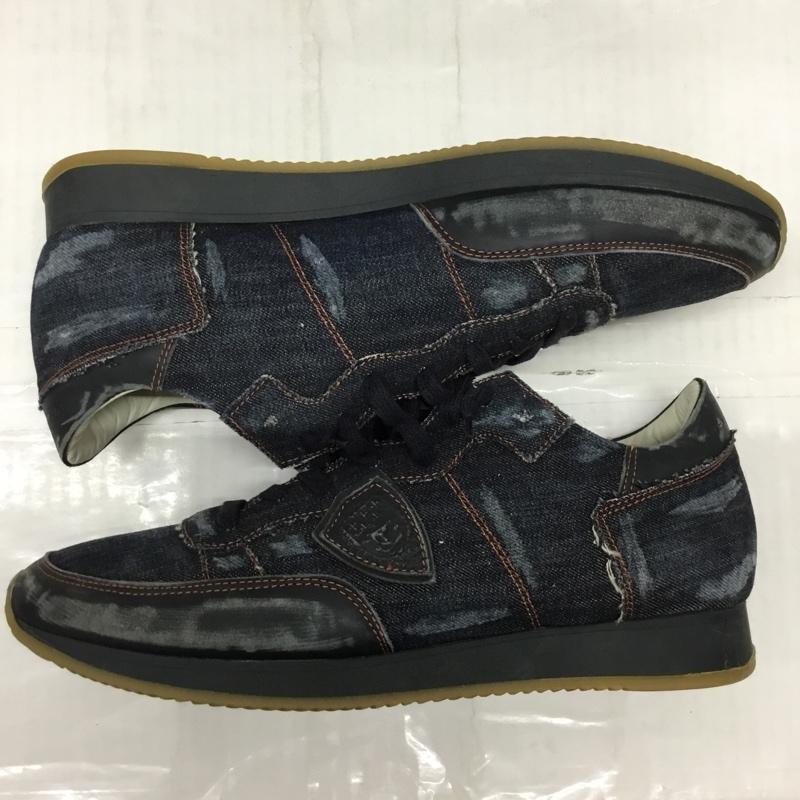 フィリップモデル PHILIPPE MODEL スニーカー スニーカー デニム 45 ワンポイント インディゴ / インディゴ /  メンズ USED 古着 中古 10119661