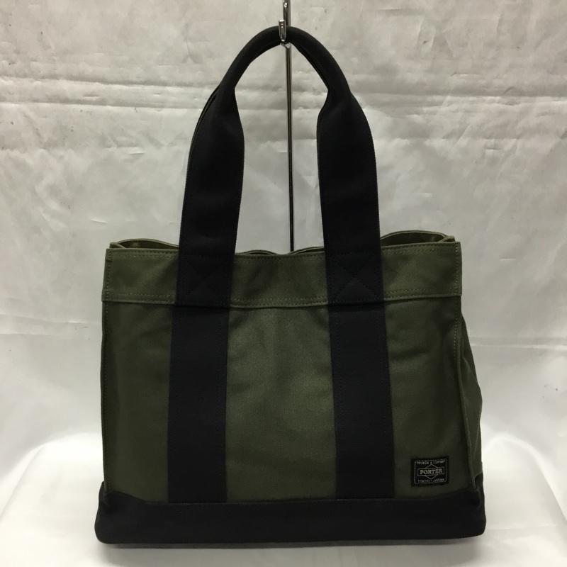 ポーター PORTER トートバッグ トートバッグ 山崎まさよし コラボ ロゴ、文字 カーキ / カーキ / X 黒 / ブラック /  メンズ USED 古着 中古 10110151