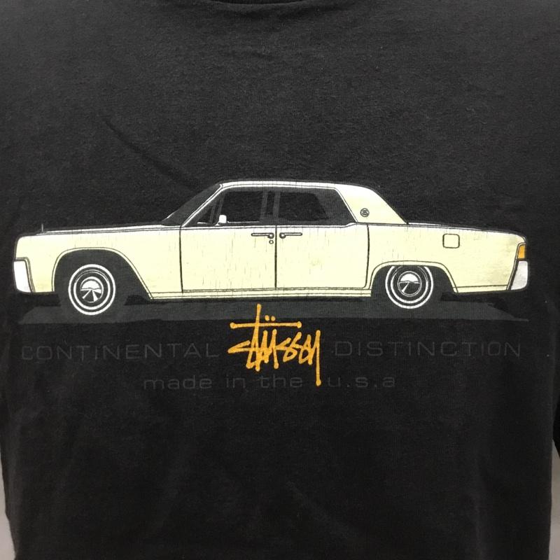 ステューシー STUSSY Tシャツ 半袖 半袖カットソー プリントTシャツ クルーネックカットソー M プリント 黒 / ブラック /  メンズ USED 古着 中古 10120255