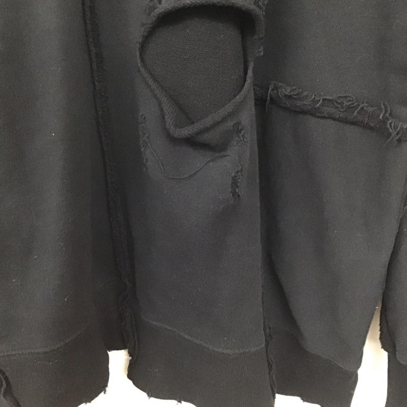 ジーナシス JEANASIS トレーナー 長袖 js064476cf スウェット ダメージ FREE 無地 黒 / ブラック /  レディース USED 古着 中古 10145469