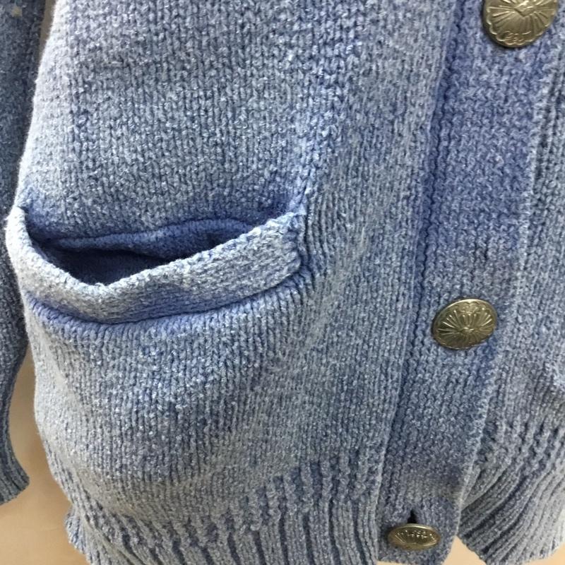 ベイフロー BAYFLOW カーディガン 長袖 長袖ニットカーディガン リブニットカーディガン 前ボタン 2 無地 青 / ブルー /  レディース USED 古着 中古 10118063