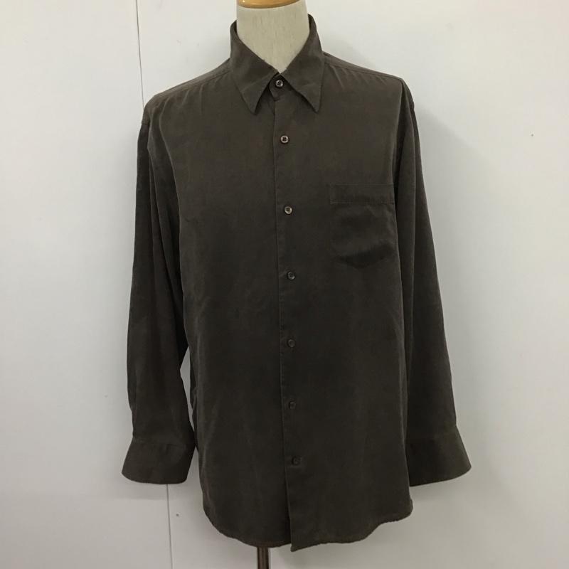 トミーバハマ Tommy Bahama シャツ、ブラウス 長袖 M 無地 茶 / ブラウン /  メンズ USED 古着 中古 10108055