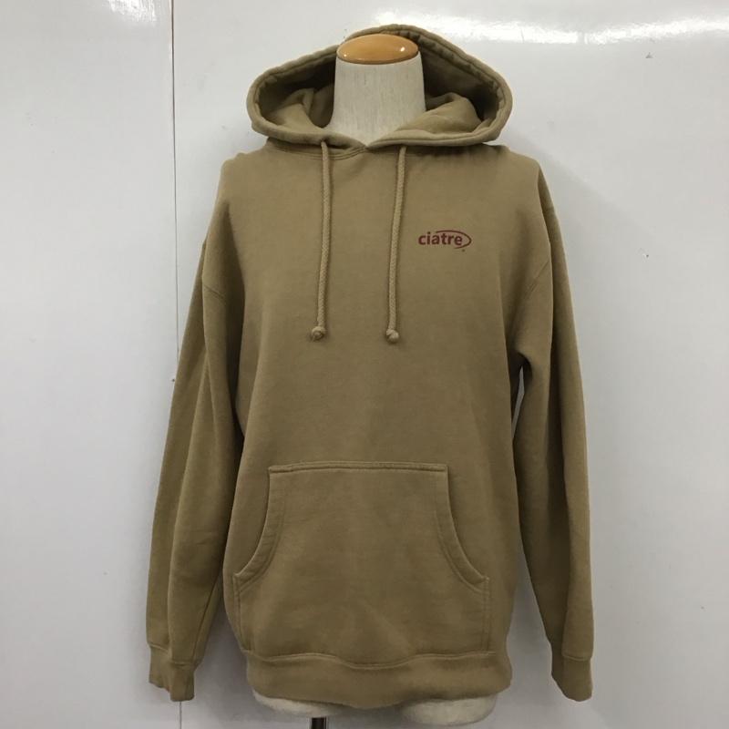 シアター ciatre パーカー 長袖 フーディ プルオーバー M プリント ベージュ / ベージュ /  メンズ USED 古着 中古 10109872