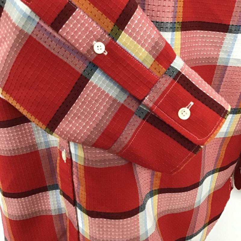 ビームスプラス BEAMS + シャツ、ブラウス 長袖 38-11-0673-139 B.D.Dobby Plaid Classic Fit ボタンダウンシャツ L チェック 赤 / レッド /  メンズ USED 古着 中古 10125803