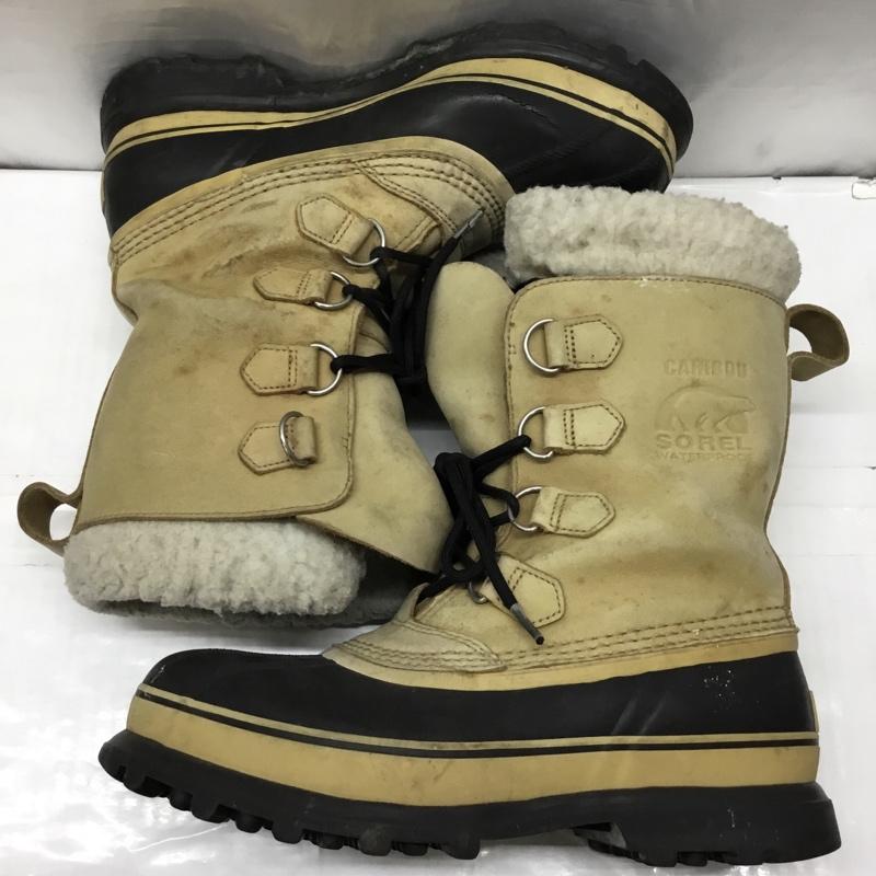 ソレル SOREL アウトドアシューズ アウトドアシューズ 1715 ウインターブーツ CARIBOU 26cm 26.0cm ロゴ、文字 ベージュ / ベージュ / X 黒 / ブラック /  メンズ USED 古着 中古 10119184