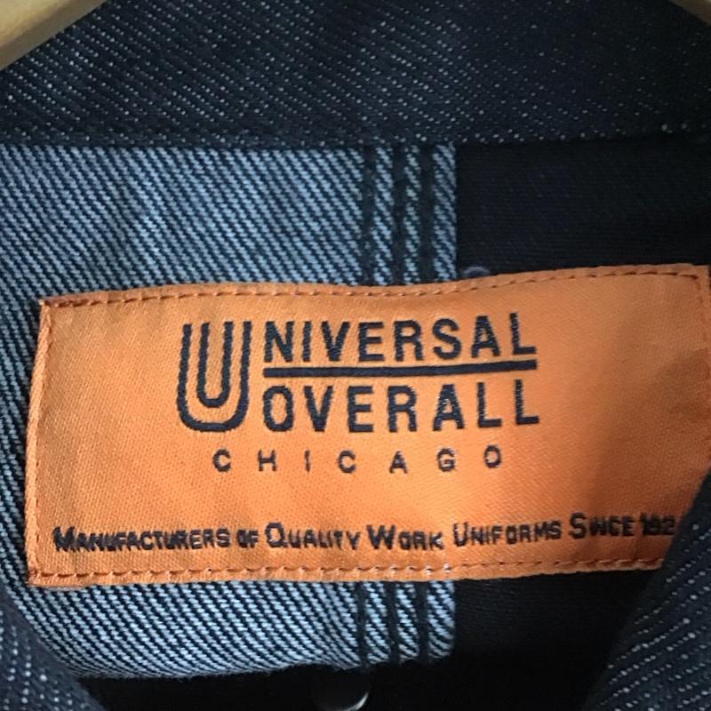ユニバーサルオーバーオール UNIVERSAL OVERALL ジャケット、上着 ジャケット、ブレザー デニムジャケット Gジャン アウター カジュアルジャケット M ロゴ、文字 黒 / ブラック /  メンズ USED 古着 中古 10140947