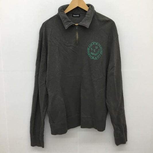 セイハロー SAYHELLO トレーナー 長袖 M ロゴ、文字 カーキ / カーキ /  メンズ USED 古着 中古 10136207