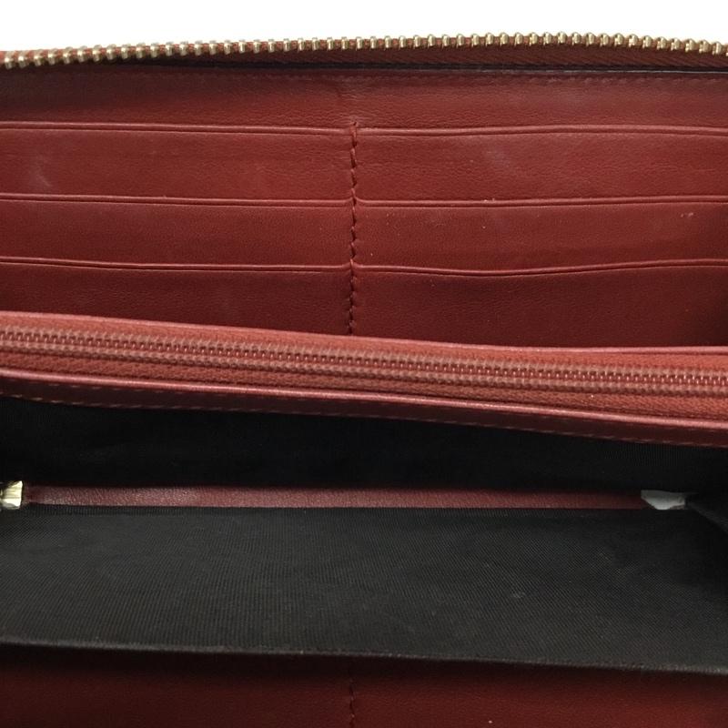 グッチ GUCCI 財布 長財布 マイクログッチシマ GG ラウンドファスナー エナメル ニース 総柄 赤 / レッド /  レディース USED 古着 中古 10116644