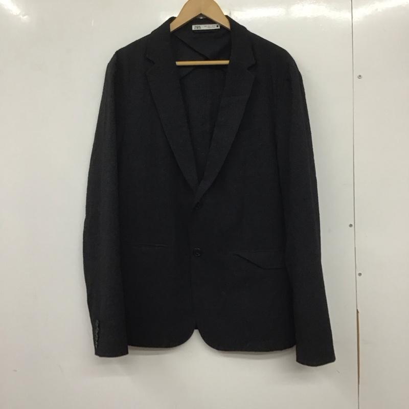ザラ ZARA ジャケット、上着 ジャケット、ブレザー 長袖ジャケット アウター 前ボタン カラージャケット L 無地 黒 / ブラック /  メンズ USED 古着 中古 10138766