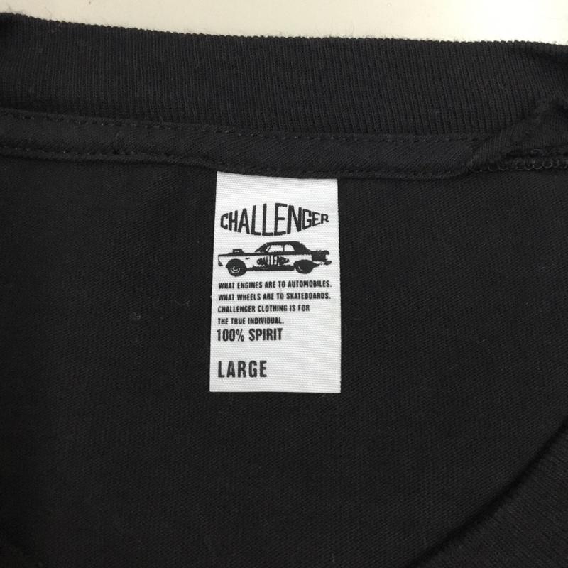 チャレンジャー CHALLENGER Tシャツ 半袖 半袖カットソー プリントTシャツ クルーネックカットソー L ロゴ、文字 黒 / ブラック /  メンズ USED 古着 中古 10112209