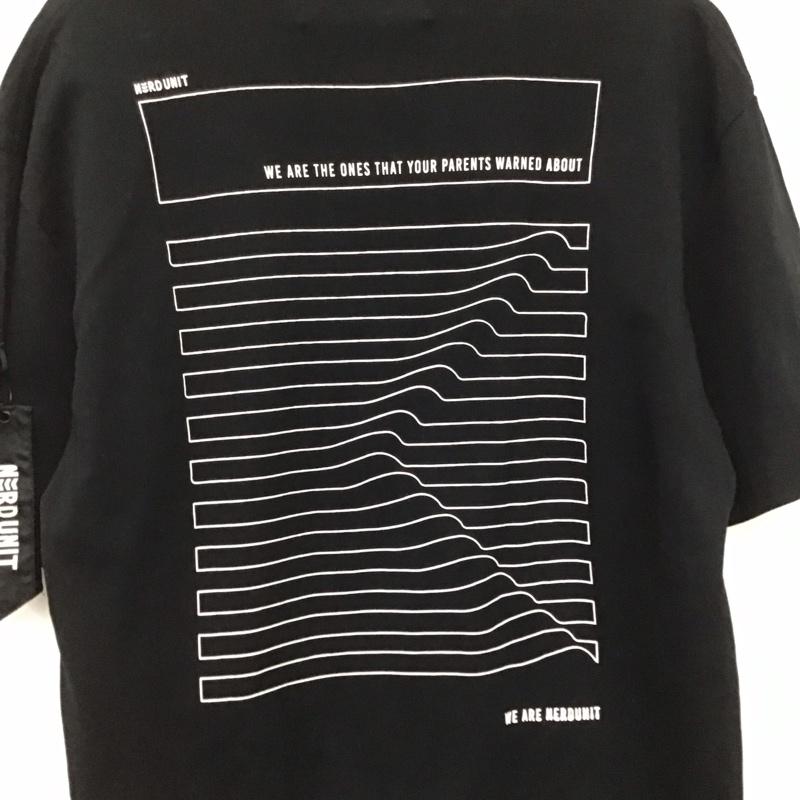 ナードユニット NERDUNIT Tシャツ 半袖 半袖カットソー プリントTシャツ クルーネックカットソー L ロゴ、文字 黒 / ブラック /  メンズ USED 古着 中古 10149205