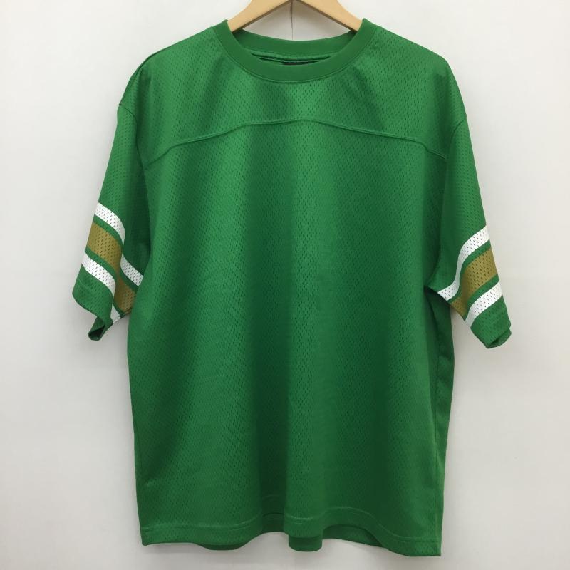 ステューシー STUSSY Tシャツ 半袖 ゲームシャツ　クルーフットボールシャツ M ロゴ、文字 X プリント 緑 / グリーン /  メンズ USED 古着 中古 10112604