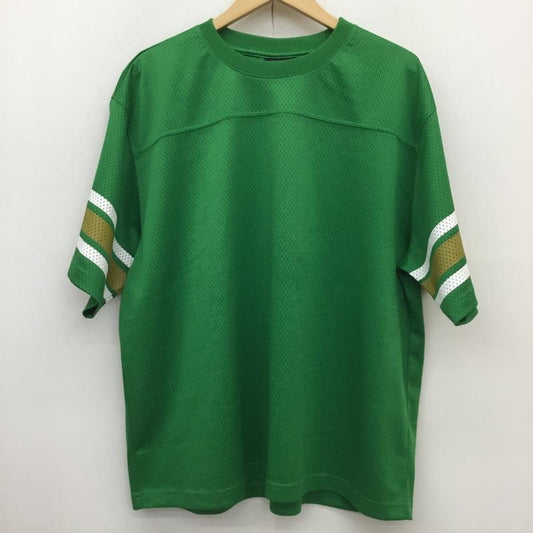 ステューシー STUSSY Tシャツ 半袖 ゲームシャツ　クルーフットボールシャツ M ロゴ、文字 X プリント 緑 / グリーン /  メンズ USED 古着 中古 10112604