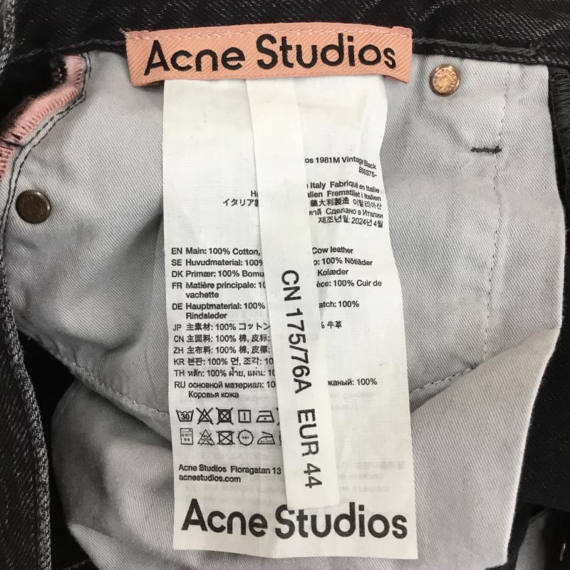 アクネストゥディオズ Acne Studios パンツ デニム、ジーンズ 1981M バギーフィットジーンズ 44 無地 黒 / ブラック /  メンズ USED 古着 中古 10142315