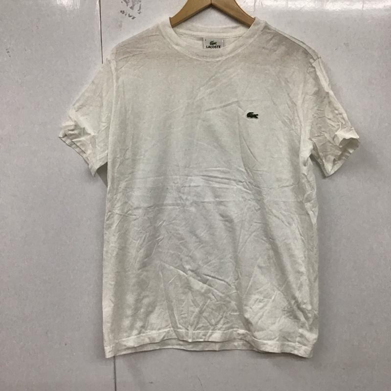 ラコステ LACOSTE Tシャツ 半袖 半袖カットソー プリントTシャツ クルーネックカットソー 4 ロゴ、文字 白 / ホワイト /  メンズ USED 古着 中古 10128728