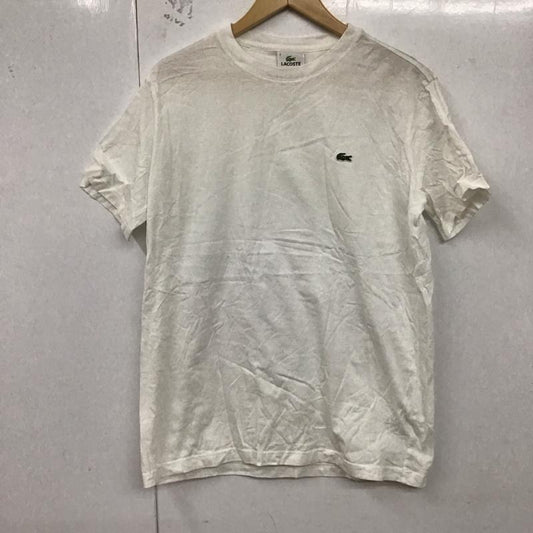 ラコステ LACOSTE Tシャツ 半袖 半袖カットソー プリントTシャツ クルーネックカットソー 4 ロゴ、文字 白 / ホワイト /  メンズ USED 古着 中古 10128728