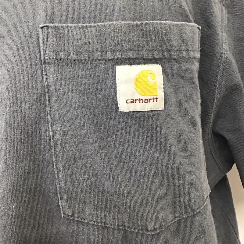 カーハート Carhartt Tシャツ 半袖 半袖カットソー プリントTシャツ クルーネックカットソー M ロゴ、文字 灰 / グレー /  メンズ USED 古着 中古 10115714