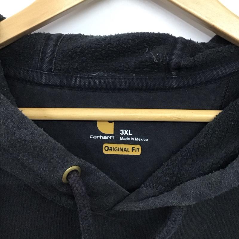 カーハート Carhartt パーカー 長袖 長袖パーカー プルオーバーパーカー スウェット ロゴ、文字 黒 / ブラック /  メンズ USED 古着 中古 10141928