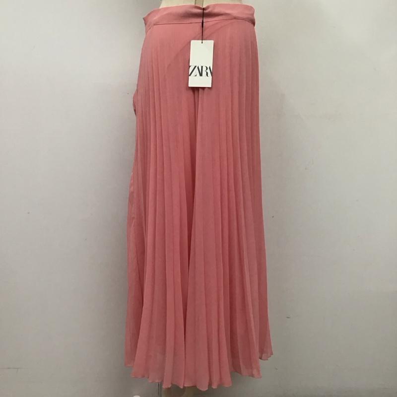 ザラ ZARA スカート ロングスカート 3564 084 626 プリーツ M 無地 桃 / ピンク /  レディース USED 古着 中古 10113506