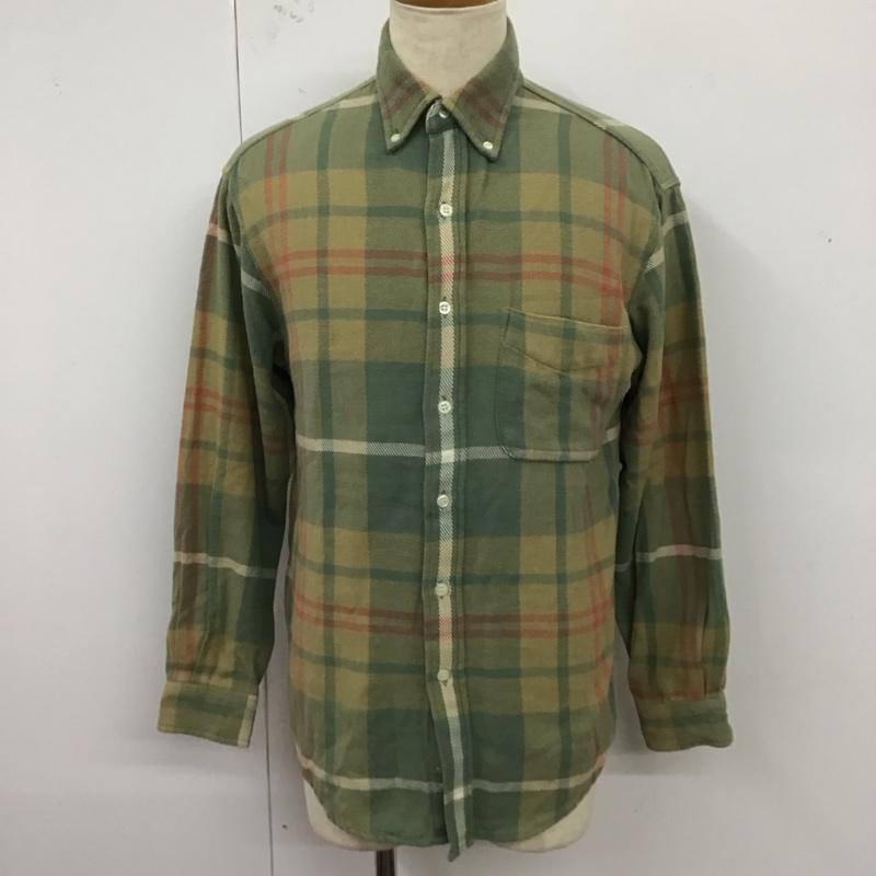 ギャップ GAP シャツ、ブラウス 長袖 ボタンダウン S チェック カーキ / カーキ / X ベージュ / ベージュ / X 白 / ホワイト / X 桃 / ピンク /  メンズ USED 古着 中古 10121343