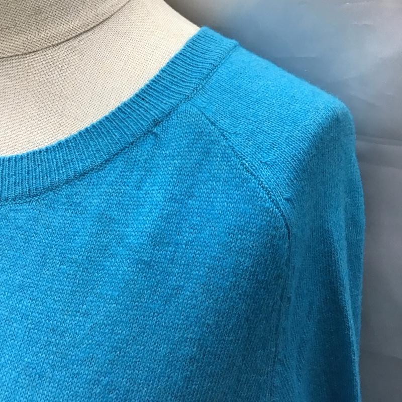 ザラ ZARA ニット、セーター 長袖 6771 018 935 クルーネック L 無地 青 / ブルー /  レディース USED 古着 中古 10118435