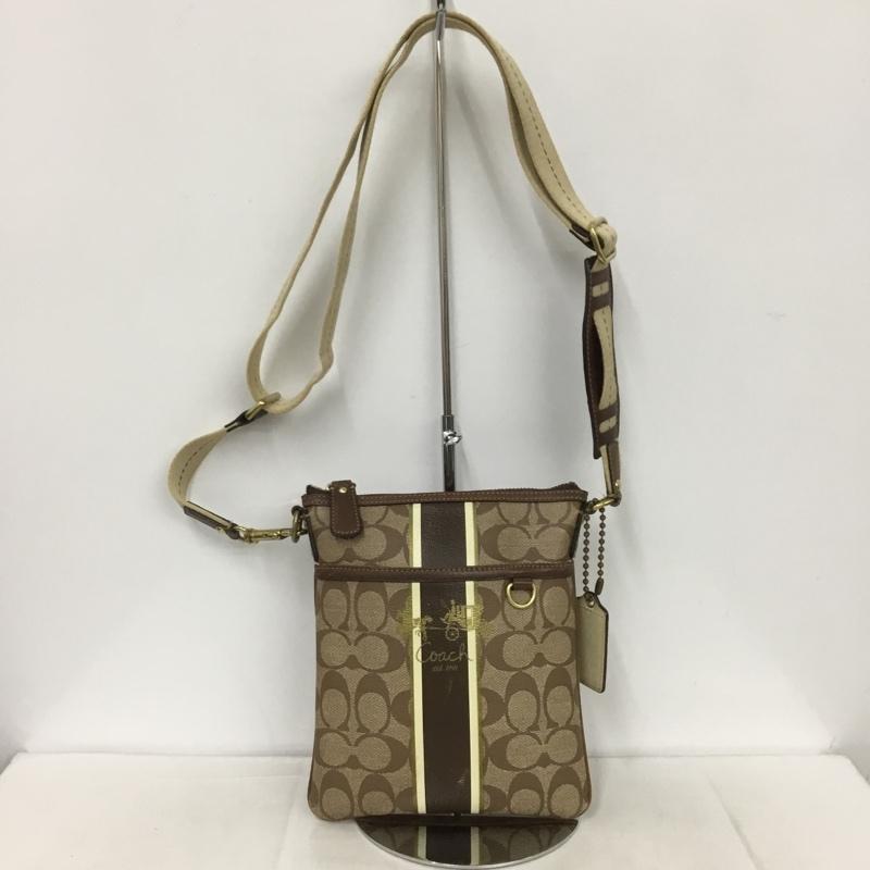コーチ COACH ショルダーバッグ ショルダーバッグ ロゴ、文字 ベージュ / ベージュ / X 茶 / ブラウン /  レディース USED 古着 中古 10133101