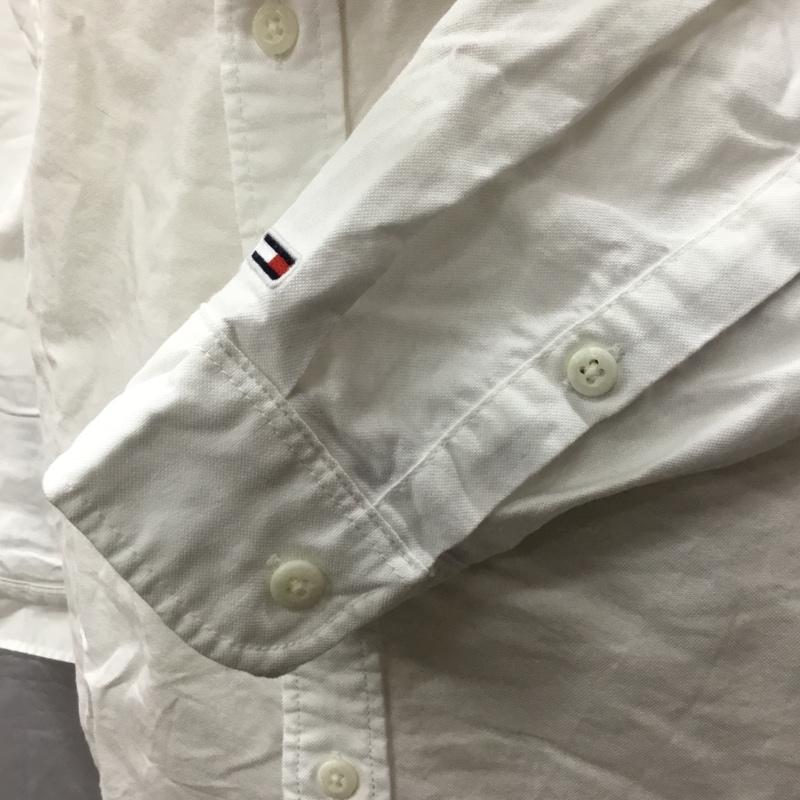 トミーヒルフィガー TOMMY HILFIGER シャツ、ブラウス 長袖 長袖シャツ カラーシャツ ポケットシャツ 長袖カットソー L ロゴ、文字 白 / ホワイト /  メンズ USED 古着 中古 10112450