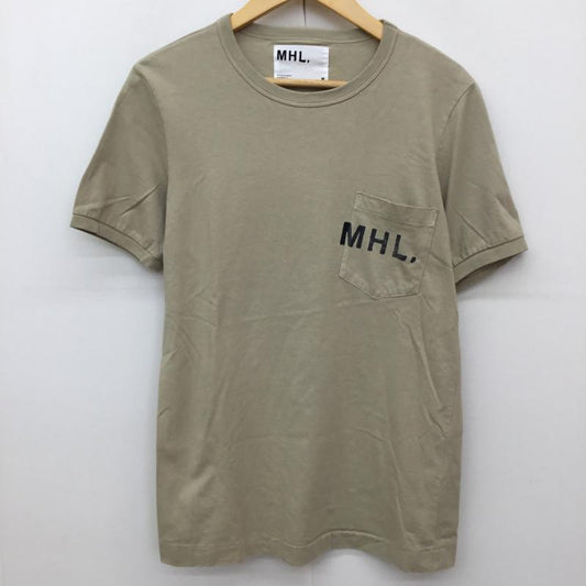 エムエイチエル MHL. Tシャツ 半袖 M ロゴ、文字 ベージュ / ベージュ /  レディース USED 古着 中古 10134149