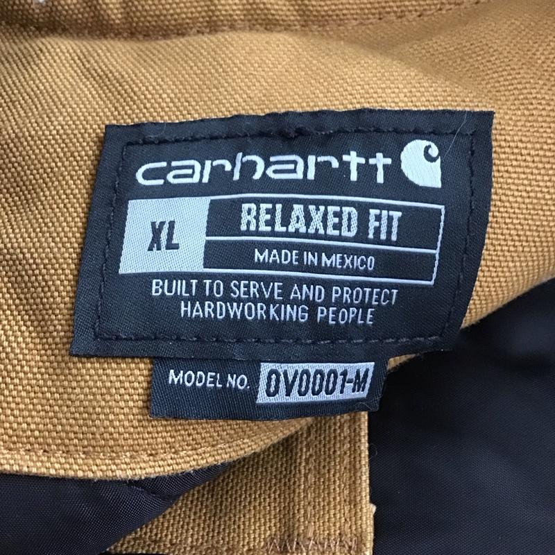 カーハート Carhartt ベスト ベスト ジップアップベスト ノースリーブカットソー アウター XL ロゴ、文字 茶 / ブラウン /  メンズ USED 古着 中古 10150661
