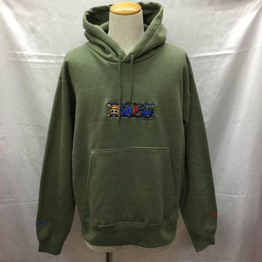 サプール SAPEur パーカー 長袖 長袖パーカー フード付きパーカー 刺繍スウェット トレーナー M ロゴ、文字 カーキ / カーキ /  メンズ USED 古着 中古 10109295