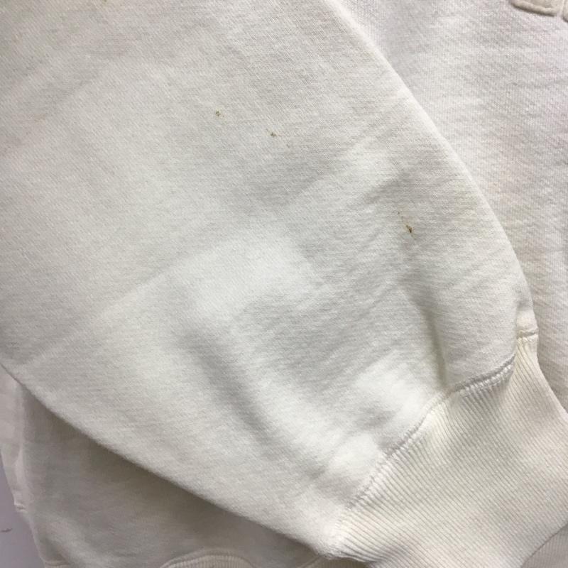 パパス PAPAS トレーナー 長袖 長袖トレーナー スウェット クルーネック リブスウェットカットソー L ロゴ、文字 白 / ホワイト /  メンズ USED 古着 中古 10123133