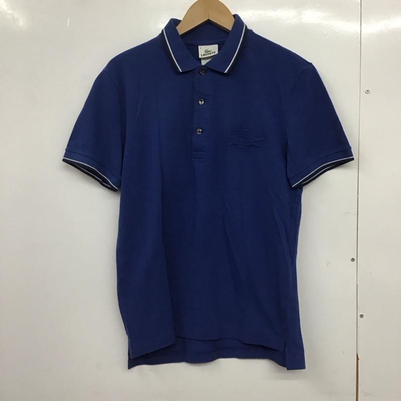 ラコステ LACOSTE ポロシャツ 半袖 半袖ポロシャツ カラーシャツ 半袖カットソー 3 ロゴ、文字 青 / ブルー /  メンズ USED 古着 中古 10146438