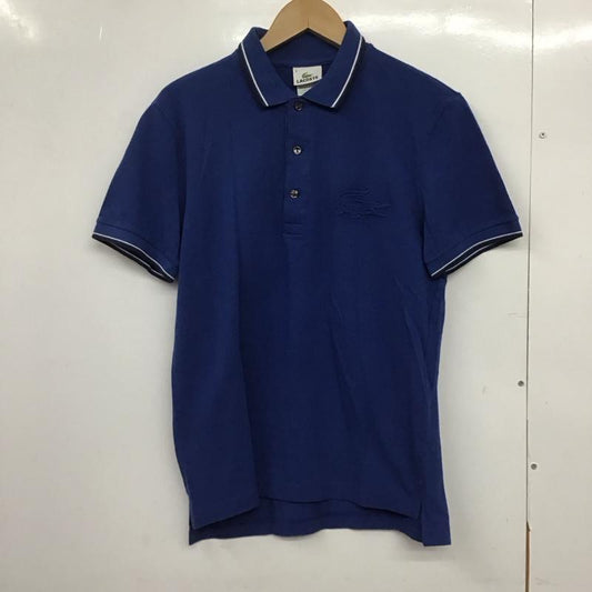 ラコステ LACOSTE ポロシャツ 半袖 半袖ポロシャツ カラーシャツ 半袖カットソー 3 ロゴ、文字 青 / ブルー /  メンズ USED 古着 中古 10146438