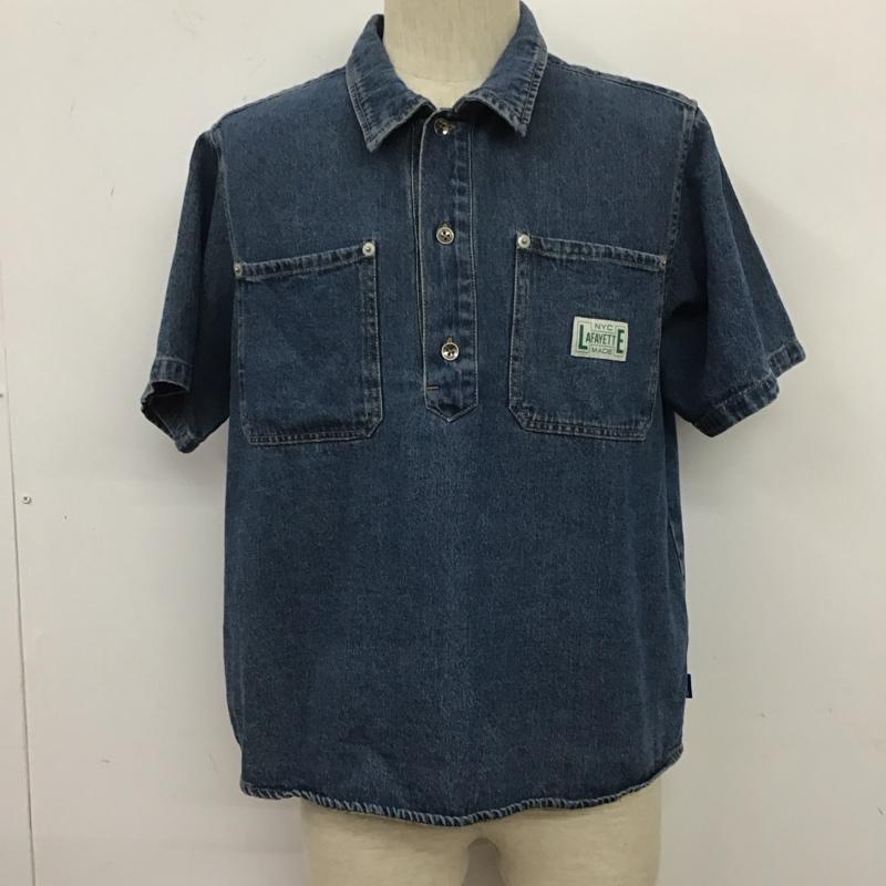 ラファイエット Lafayette シャツ、ブラウス 半袖 ls200202 DENIMPULLOVERS/SSHIRT 半袖シャツ カジュアルシャツ S ロゴ、文字 インディゴ / インディゴ /  メンズ USED 古着 中古 10109571