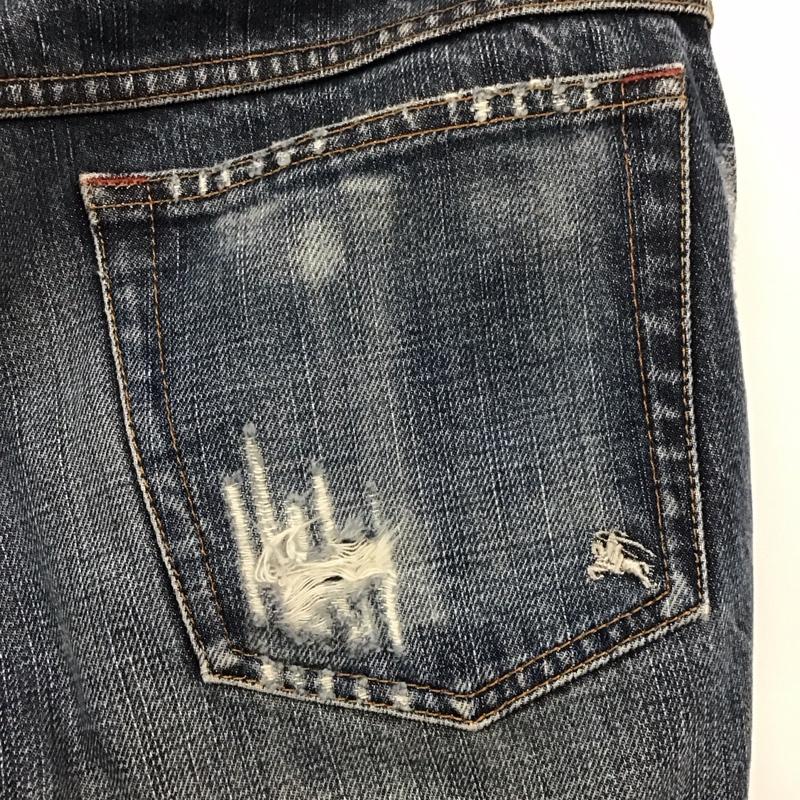 バーバリーブラックレーベル BURBERRY BLACK LABEL パンツ デニム、ジーンズ デニムパンツ ストレートパンツ ワイドパンツ カジュアルパンツ 無地 インディゴ / インディゴ /  メンズ USED 古着 中古 10120045