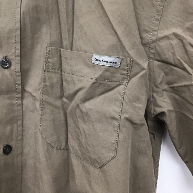 カルバン・クライン Calvin Klein シャツ、ブラウス 半袖 L 無地 ベージュ / ベージュ /  メンズ USED 古着 中古 10130172
