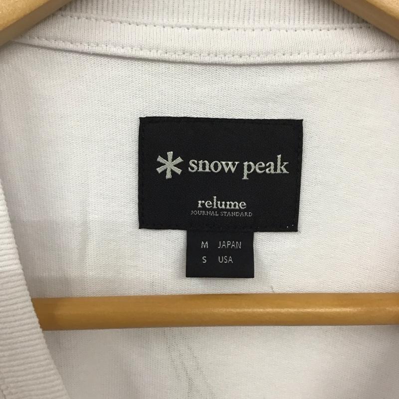 スノーピーク Snow Peak Tシャツ 半袖 Relume JOURNALSTANDARD別注 半袖カットソー プリントTシャツ クルーネックカットソー M ロゴ、文字 白 / ホワイト /  メンズ USED 古着 中古 10131628
