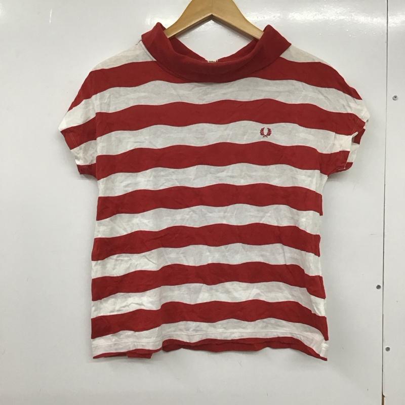 フレッドペリー FRED PERRY カットソー 半袖 ボーダー ボーダー柄 白 / ホワイト / X 赤 / レッド /  レディース USED 古着 中古 10133838