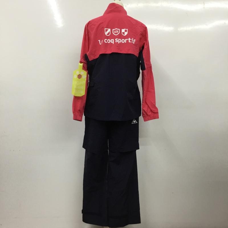 ルコックスポルティフ le coq sportif ウェア ウェア QGWNJH00W レインウエア ゴルフ 上下セット ジャケット パンツ スポーツ L ロゴ、文字 桃 / ピンク / X 紺 / ネイビー /  レディース USED 古着 中古 10135534