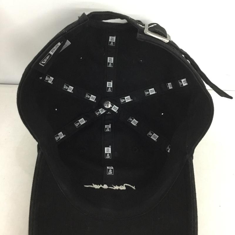 ニューエラ NEW ERA 帽子 キャップ 筆記体 ロゴ 刺繍 黒 / ブラック /  レディース USED 古着 中古 10141949