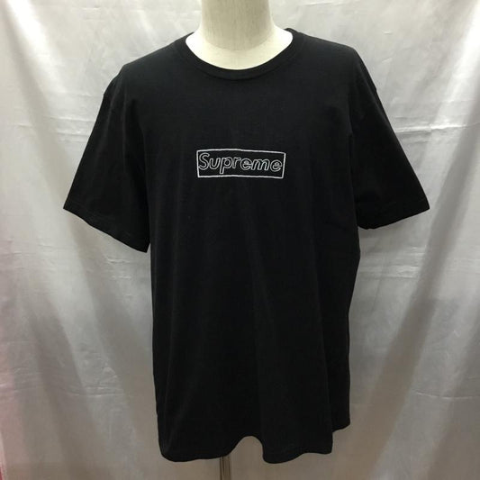 シュプリーム Supreme Tシャツ 半袖 21SS KAWSChalkLogoTee 半袖カットソー プリントTシャツ L ロゴ、文字 黒 / ブラック /  メンズ USED 古着 中古 10115749