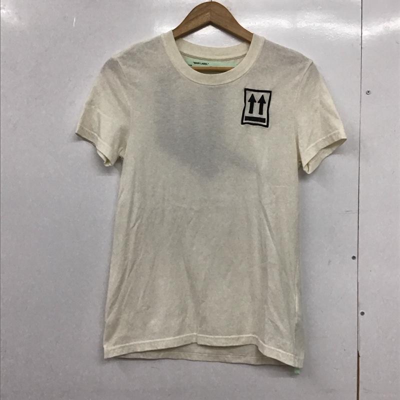 オフホワイト off white Tシャツ 半袖 半袖カットソー 刺繍Tシャツ クルーネックカットソー XS ロゴ、文字 アイボリー / アイボリー /  メンズ USED 古着 中古 10150906