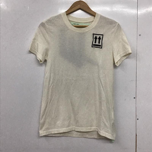 オフホワイト off white Tシャツ 半袖 半袖カットソー 刺繍Tシャツ クルーネックカットソー XS ロゴ、文字 アイボリー / アイボリー /  メンズ USED 古着 中古 10150906