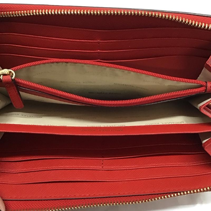 マイケルコース MICHAEL KORS 財布 長財布 ラウンドファスナー ロゴ、文字 赤 / レッド /  レディース USED 古着 中古 10118896