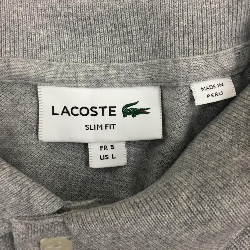 ラコステ LACOSTE ポロシャツ 半袖 半袖ポロシャツ カラーシャツ 半袖カットソー 5 ロゴ、文字 灰 / グレー /  メンズ USED 古着 中古 10106508