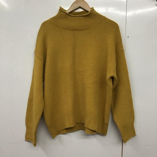 スタディオクリップ studio CLIP ニット、セーター 長袖 L 無地 マスタード / マスタード /  レディース USED 古着 中古 10142291