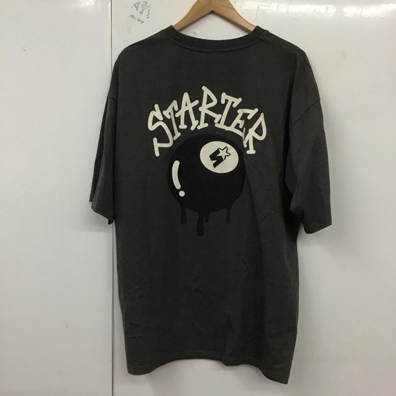 スターター STARTER Tシャツ 半袖 ST-ST163 ビリヤードプリント バックプリント クルーネック XL ロゴ、文字 チャコールグレー / チャコールグレー /  メンズ USED 古着 中古 10129119