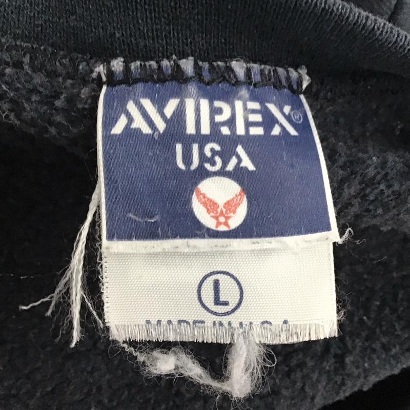 アヴィレックス AVIREX トレーナー 長袖 長袖 6号 プリント 紺 / ネイビー /  メンズ USED 古着 中古 10124938