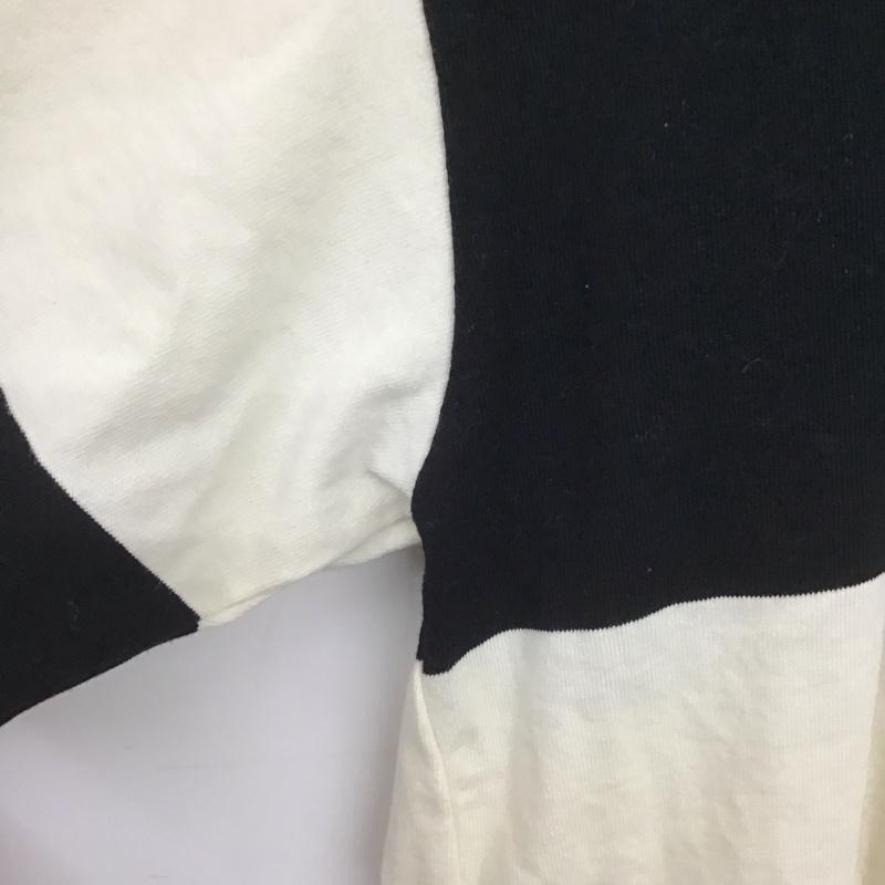 ジーナシス JEANASIS Tシャツ 長袖 FREE ボーダー柄 白 / ホワイト / X 黒 / ブラック /  レディース USED 古着 中古 10149363