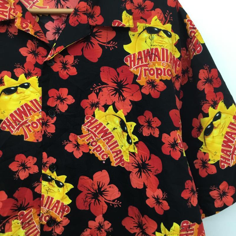 古着 USED シャツ、ブラウス 半袖 XL 総柄 黒 / ブラック / X 赤 / レッド / X 黄 / イエロー /  メンズ USED 古着 中古 10133487